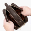 Clutch xách tay da bò vân Togo khóa vân tay RB15
