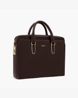 Cặp Xách Nam Khóa Vân Tay Da Bò Epsom Cao Cấp GLX02 Nâu