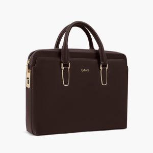 Cặp Xách Nam Khóa Vân Tay Da Bò Epsom Cao Cấp GLX02 Nâu